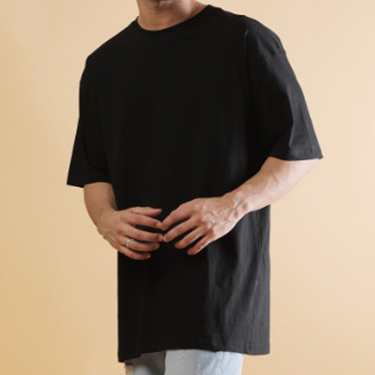FRENCH TERRY Oversize Cotton Tshirt  240GSM ( Black )