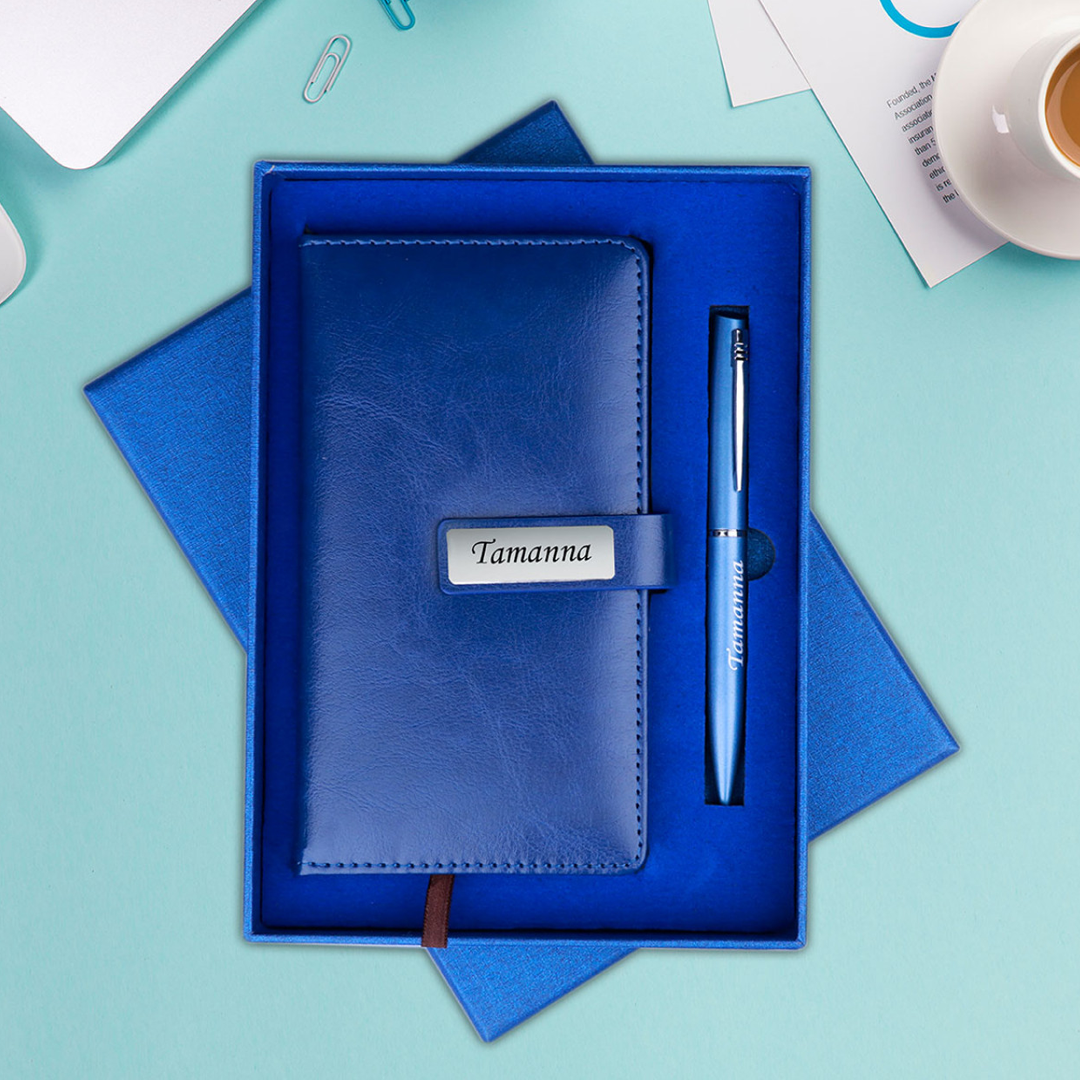 Gift Set – 2 in 1 (Blue) / Diary Size A6