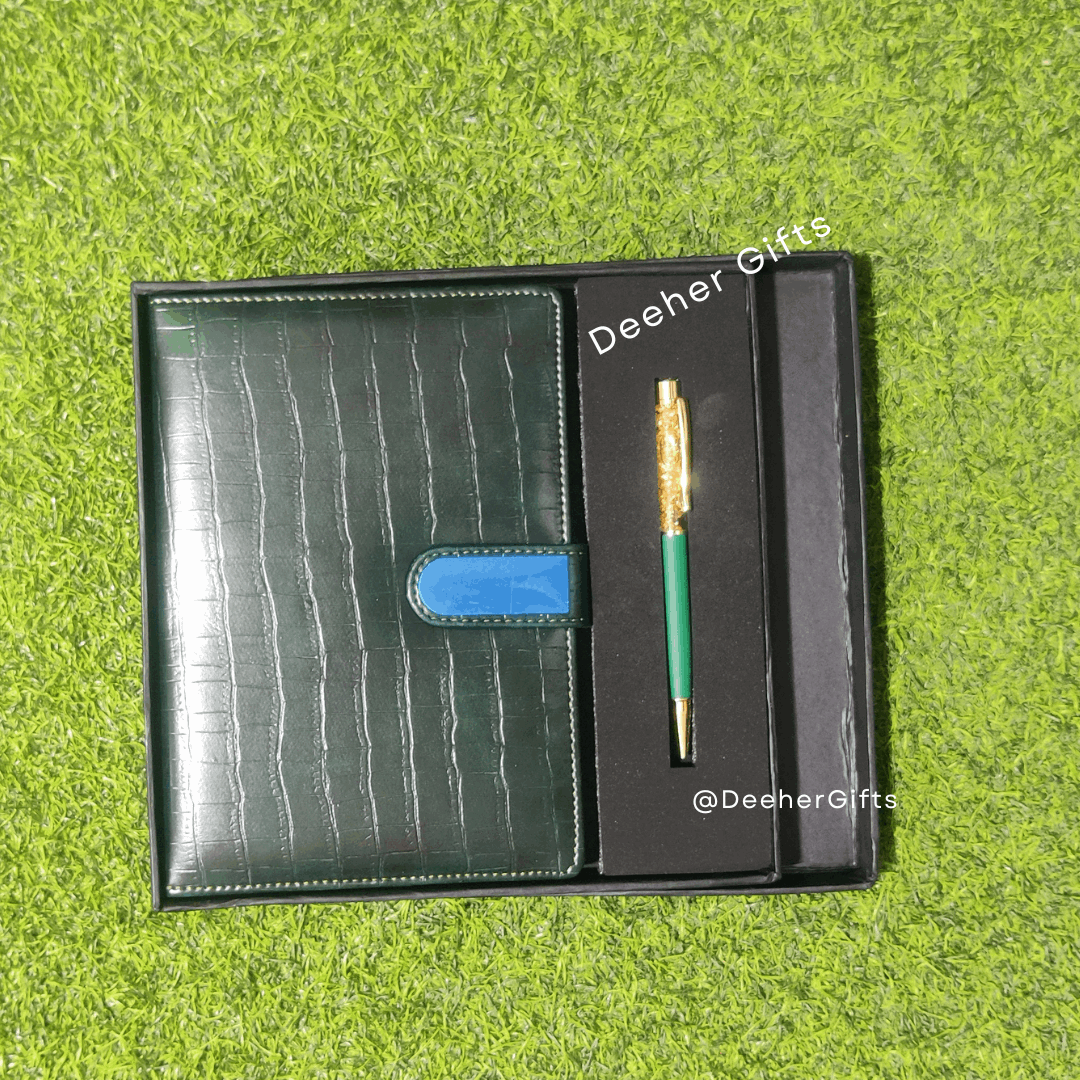 Gift Set Crocodile – 2 in 1 (Green) / Diary size A5