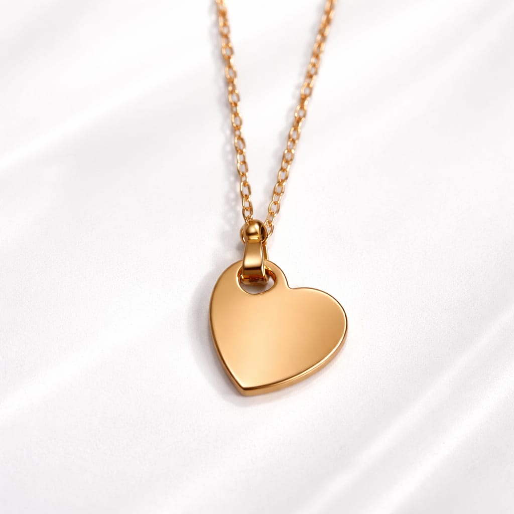 Heart Cut Stainless Steel Necklace ( Rose gold )(20mm)