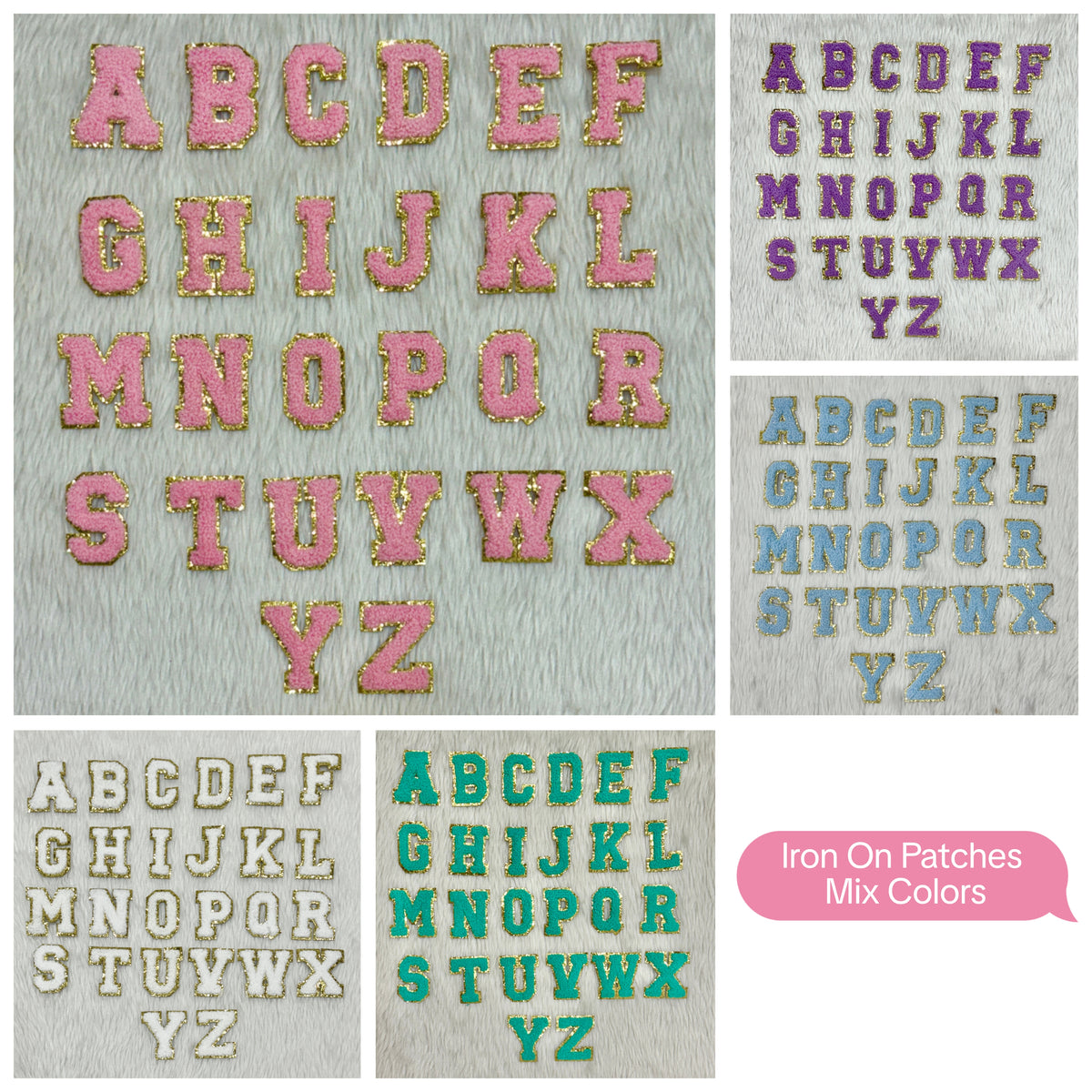 Iron on Patches ( Alphabet ) ( Mix Colors )Size Approx.2.5X2 inches