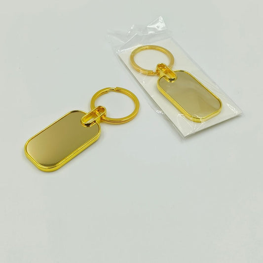 Keychain Golden Metal - Rectangle (Chinese) – For Both Side Engraving