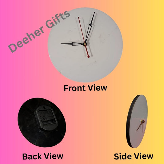 MDF Clock (12 mm)  - Round / 8 inch