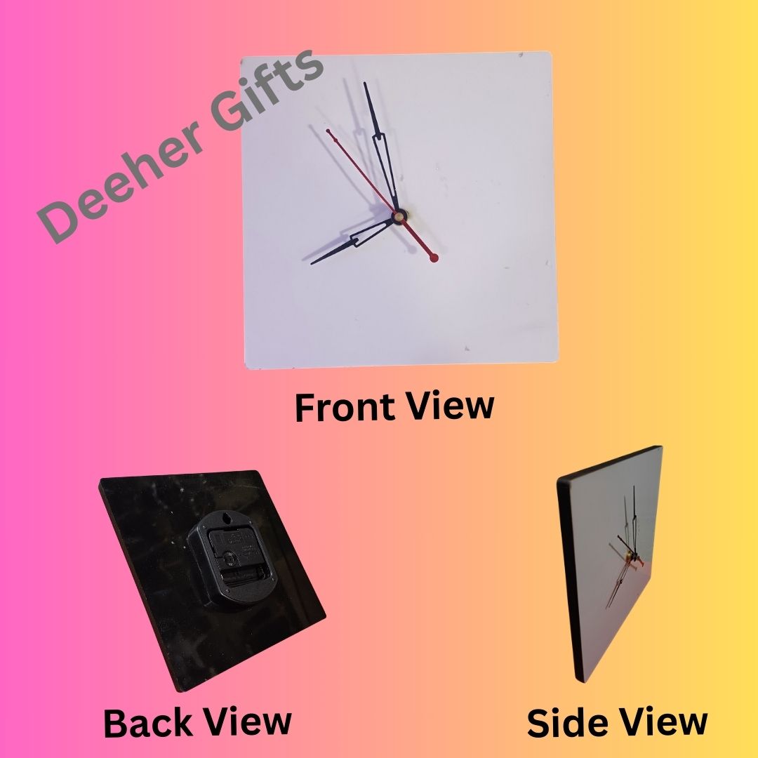 MDF Clock (12 mm)  - Square / 8 inch
