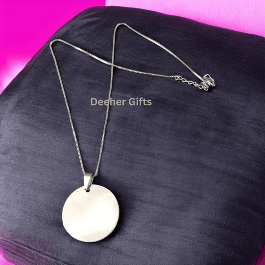 Metal Pendant Round (Silver) - For Marking