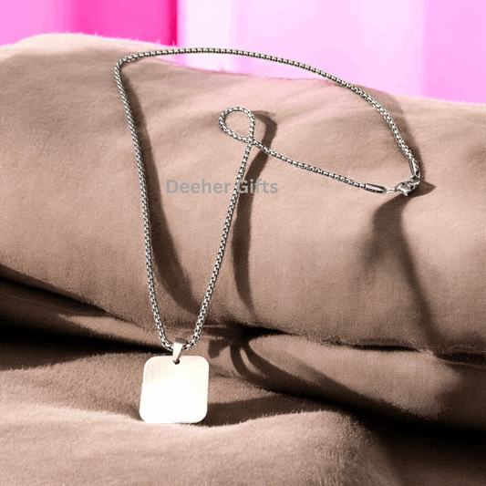 Metal Pendant Square (Silver) – For Marking