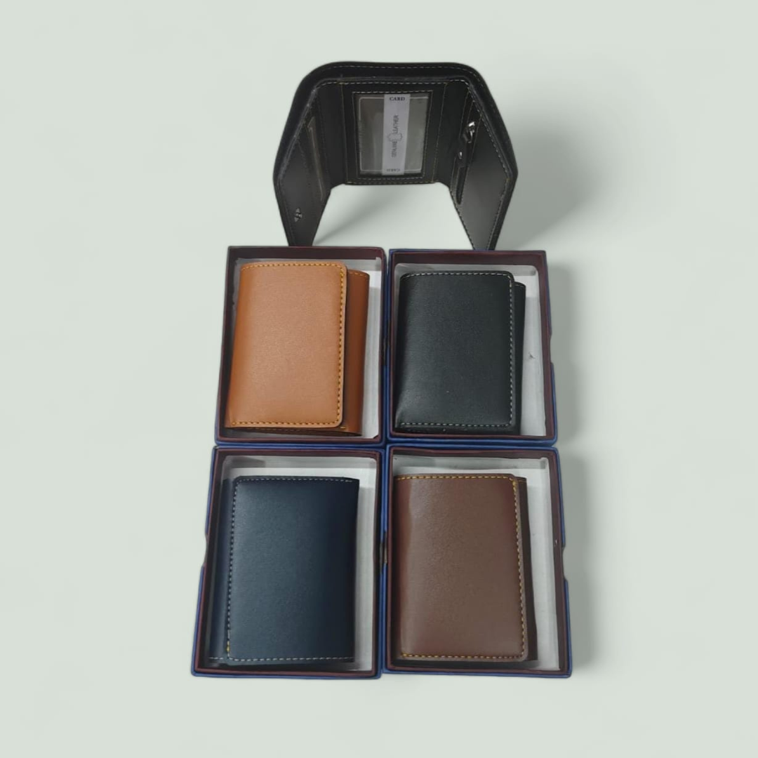 Faux Leather 3 Fold Mens Wallet ( With Box )