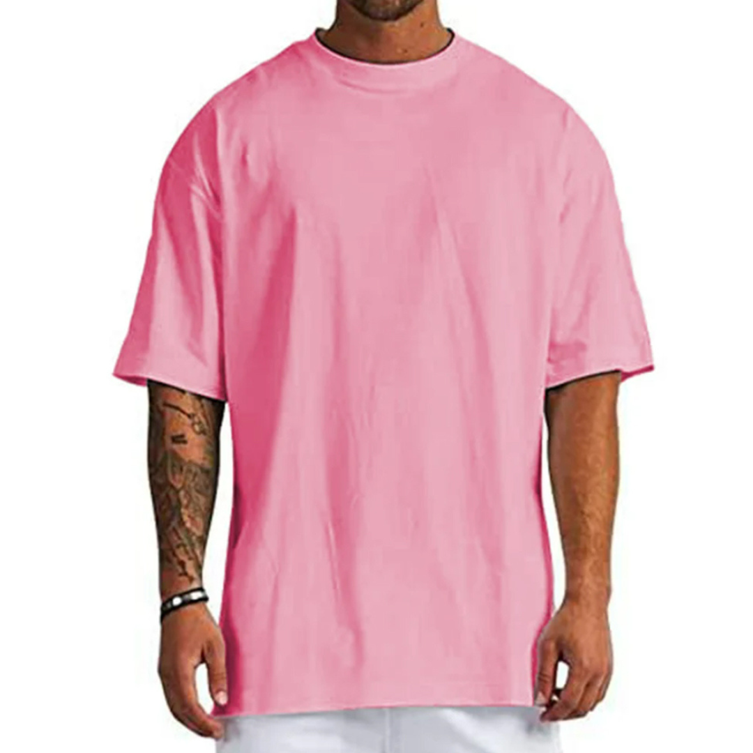 Oversize Cotton T-shirt ( Baby Pink )
