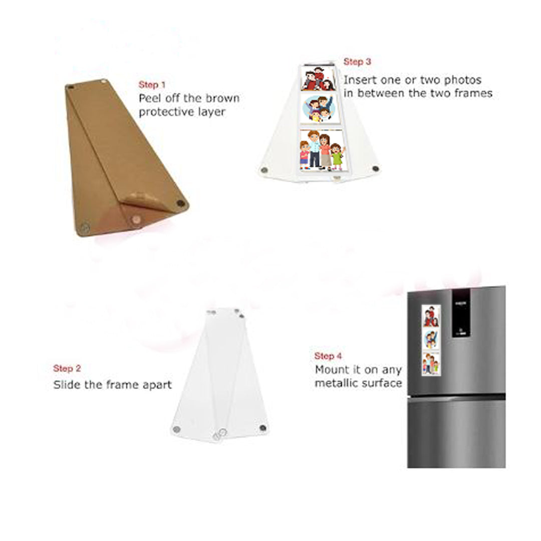 Polaroid Acrylic Magnetic Photo Frame – Rectangle (2.5 × 6 inch Approx.)