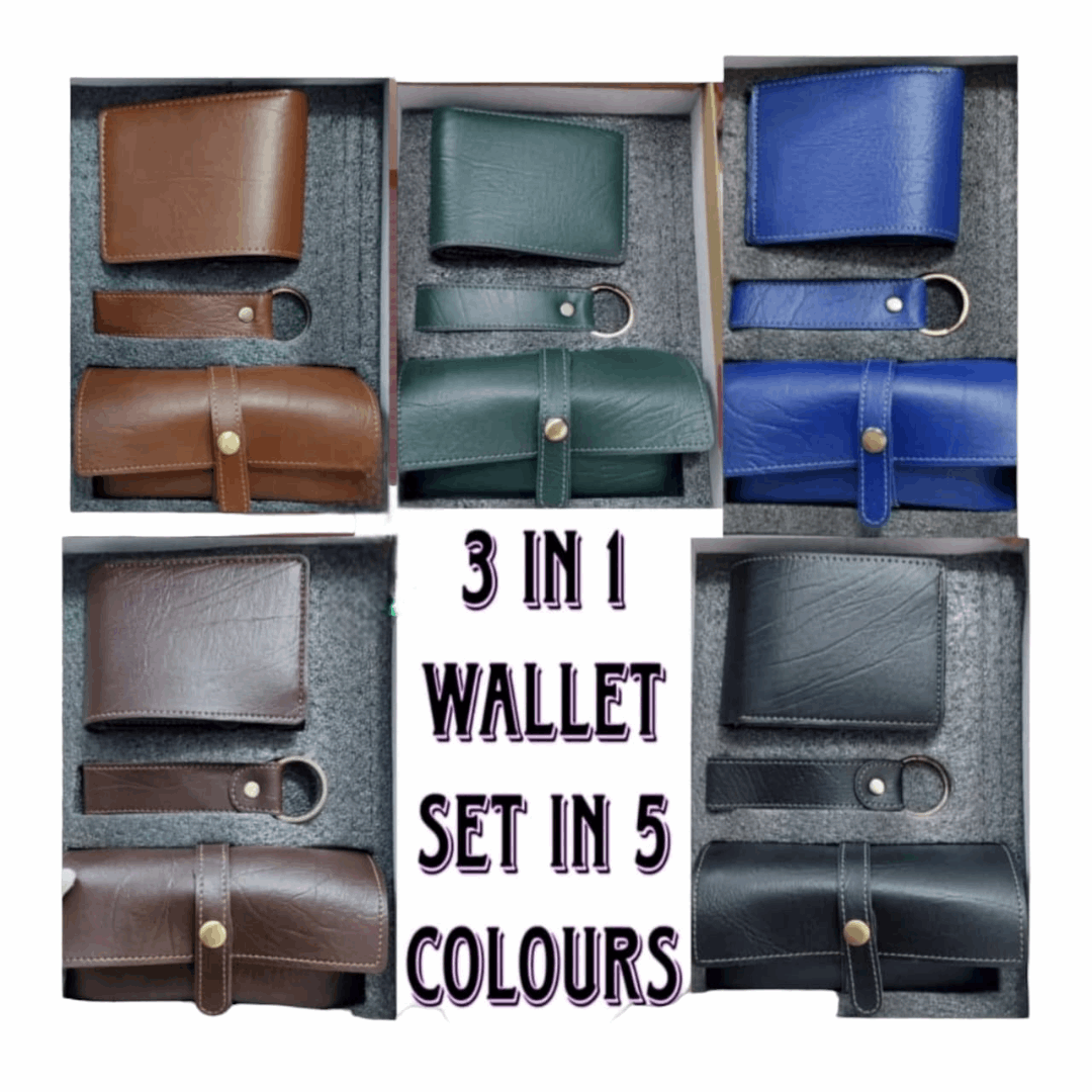 Premium Leather Men's combo set of 3