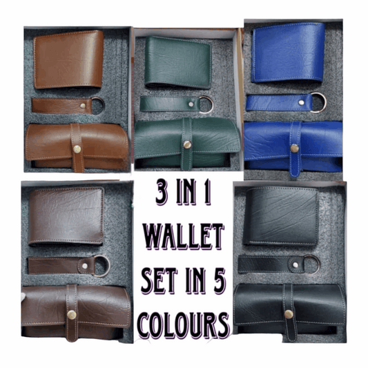 Premium Leather Men's combo set of 3