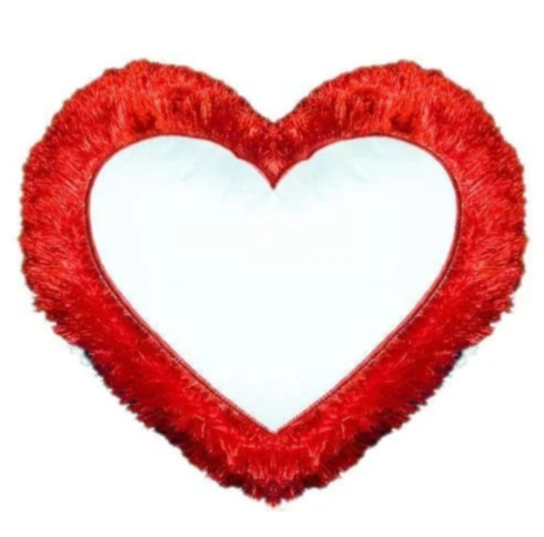 Red Fur Pillow ( Heart )-With Zipper Packing