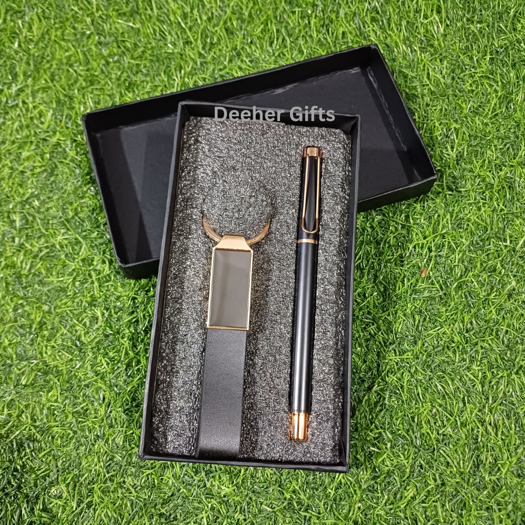 Rose Gold Clip Pen and Keychain set
