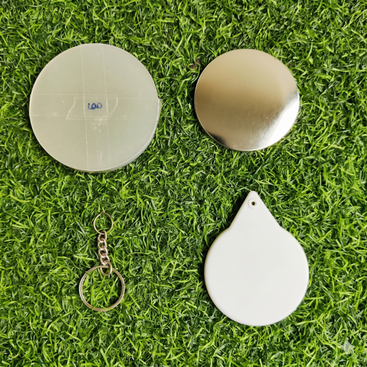 Round Badge Keychain Raw Material ( 58 MM ) – Pack of 100