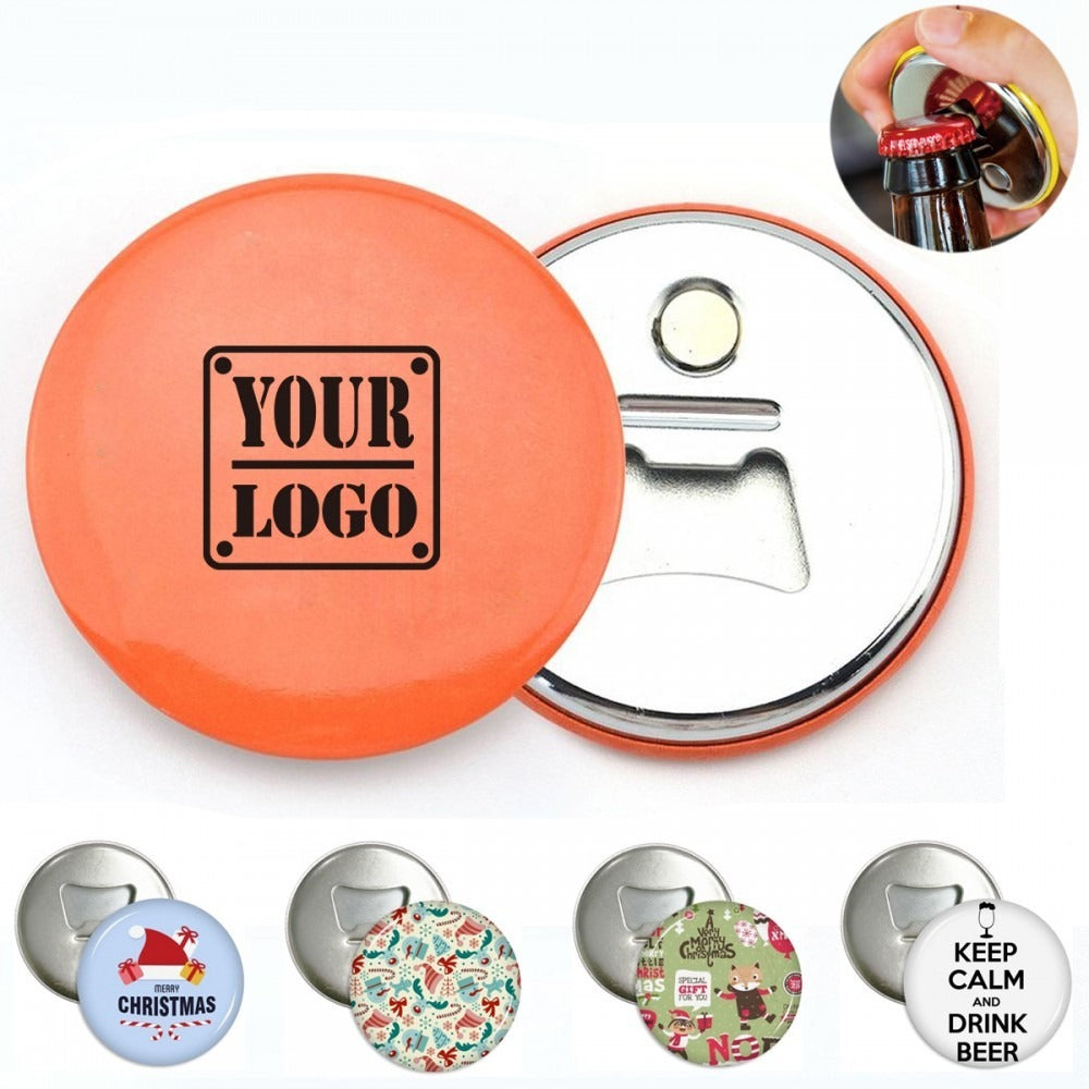 Round Badge With Opener And Magnet ( 58 MM ) – Pack of 100
