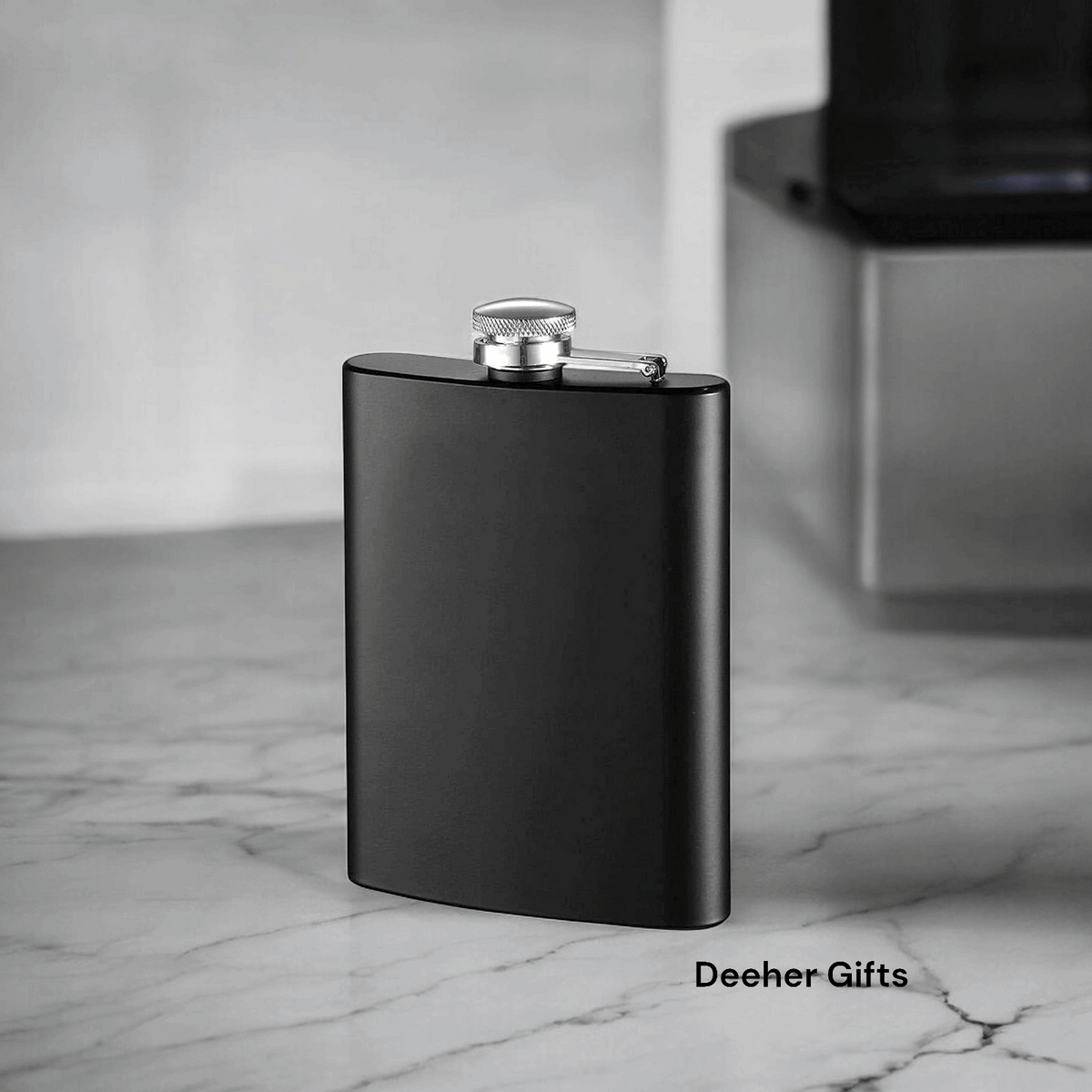 Stainless Steel Hip Flask | Black | For Engraving / UV