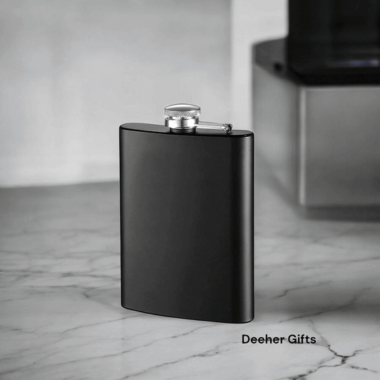 Stainless Steel Hip Flask | Black | For Engraving / UV