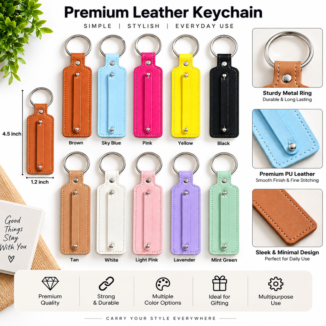 Stickout PU Leather Keychain Mix Colors (4.5X1.2 inch)