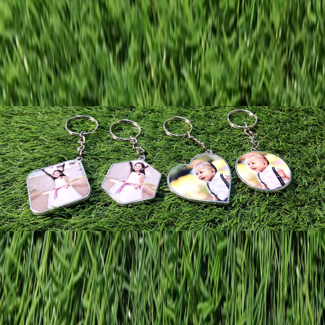 Sublimation Silver Metal Keychains (Double-Sided) – Mix