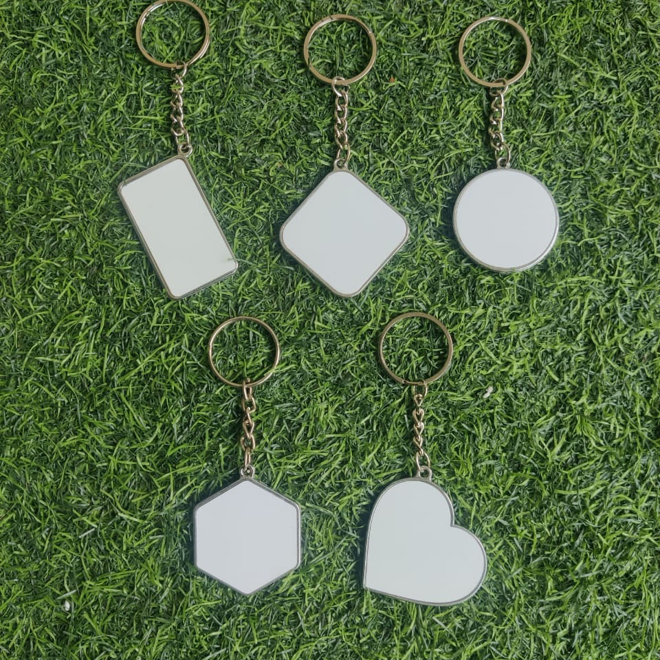Sublimation Silver Metal Keychains (Double-Sided) – Mix