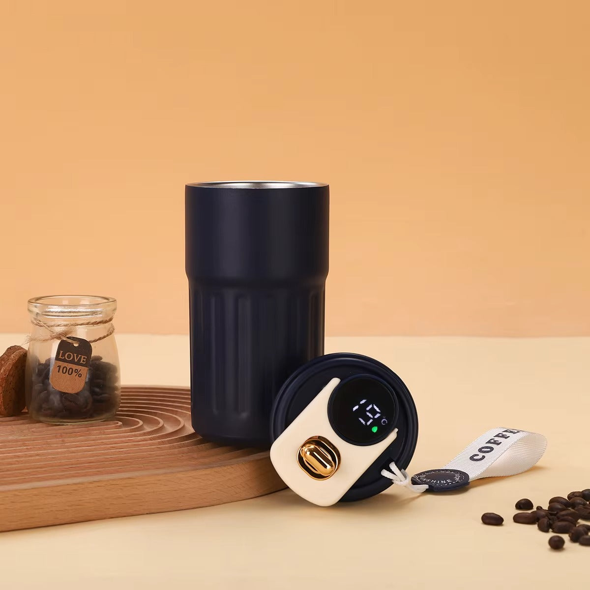 Travel Coffee Mug 316 Stainless (with temperature) 450ml – Black