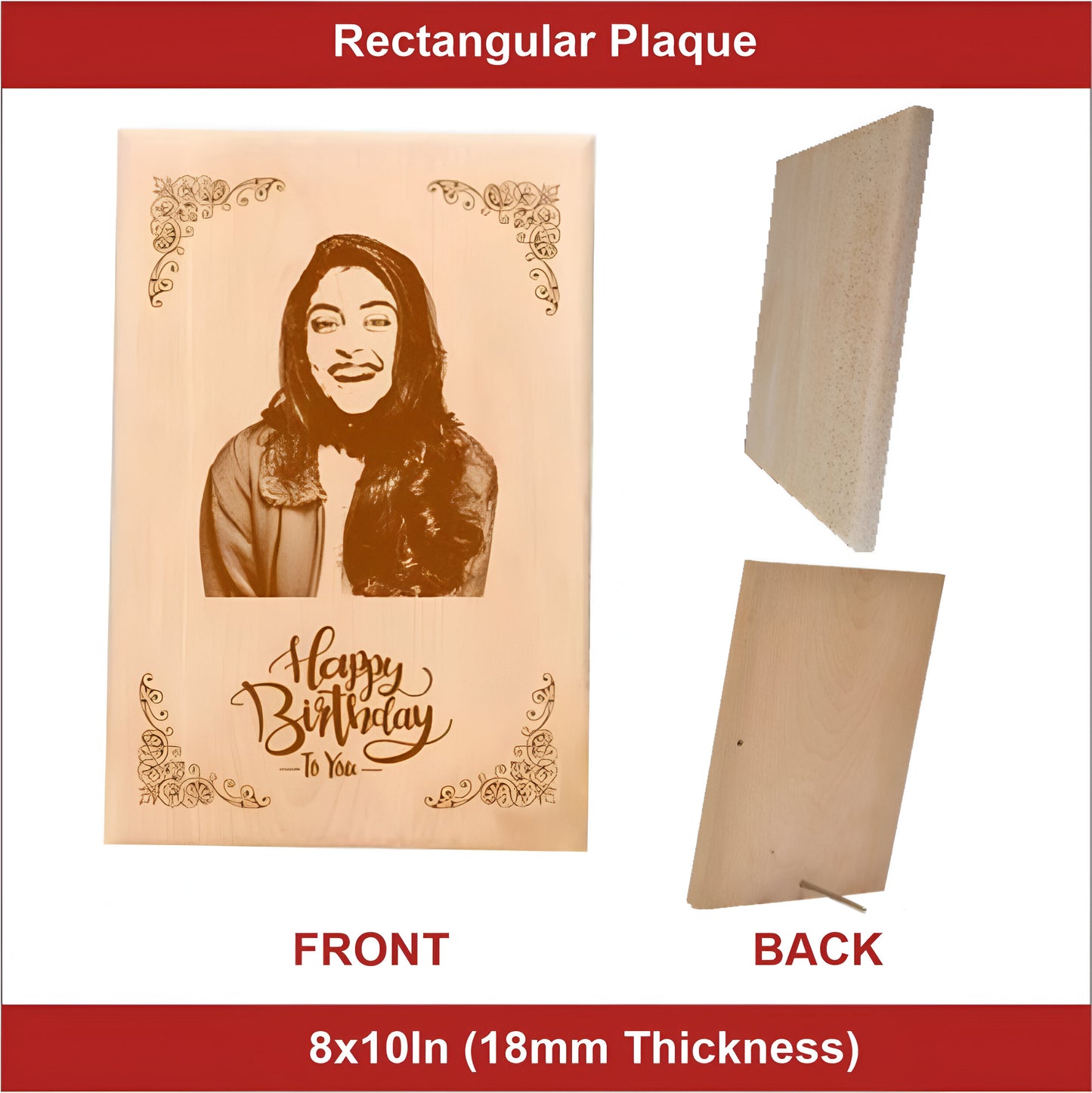 Wooden Plaque | Size 8×10 inch | 18 MM | For Engraving / UV